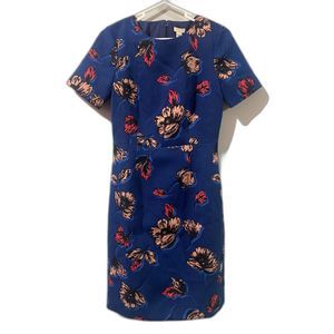 J.Crew Floral Pencil Sheath Dress Navy Size 2 Career Work F5386